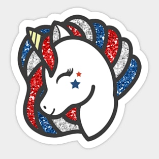 AmeriCorn Cute Unicorn With Glitter Sticker